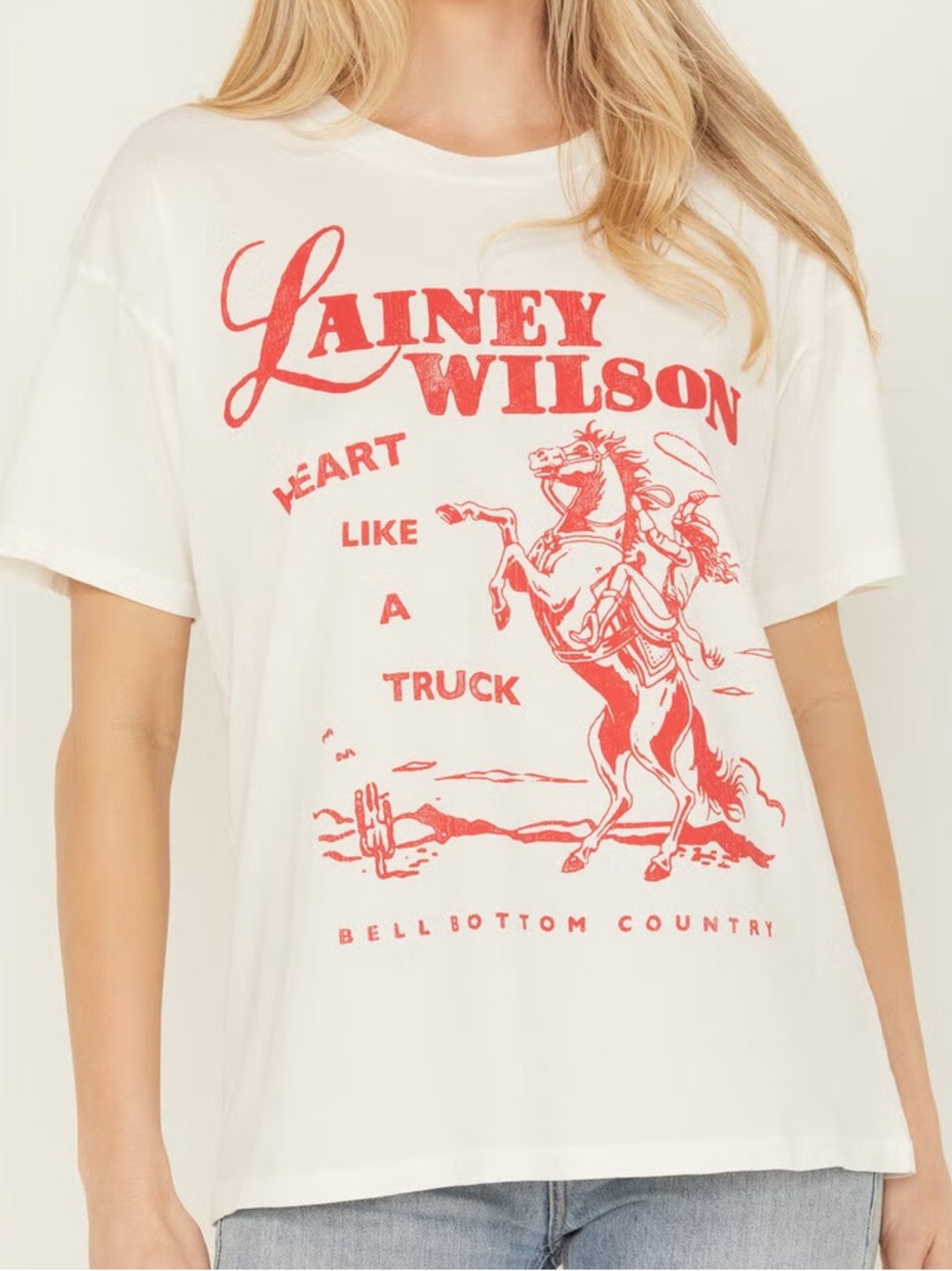 Daydreamer White Tee with Red Lainey Wilson Graphic